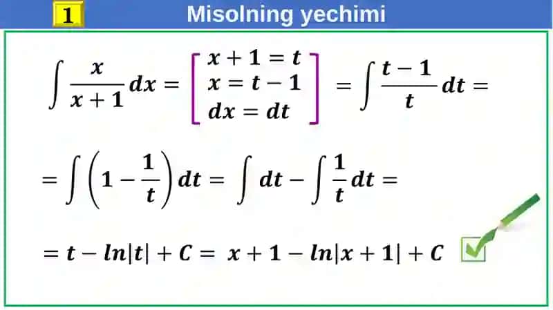 Integrallashning eng sodda qoidalari 3