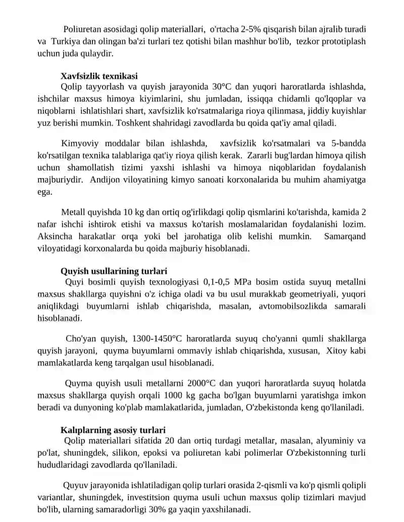 Quymakorlik asoslari va quyma olish usullari 3