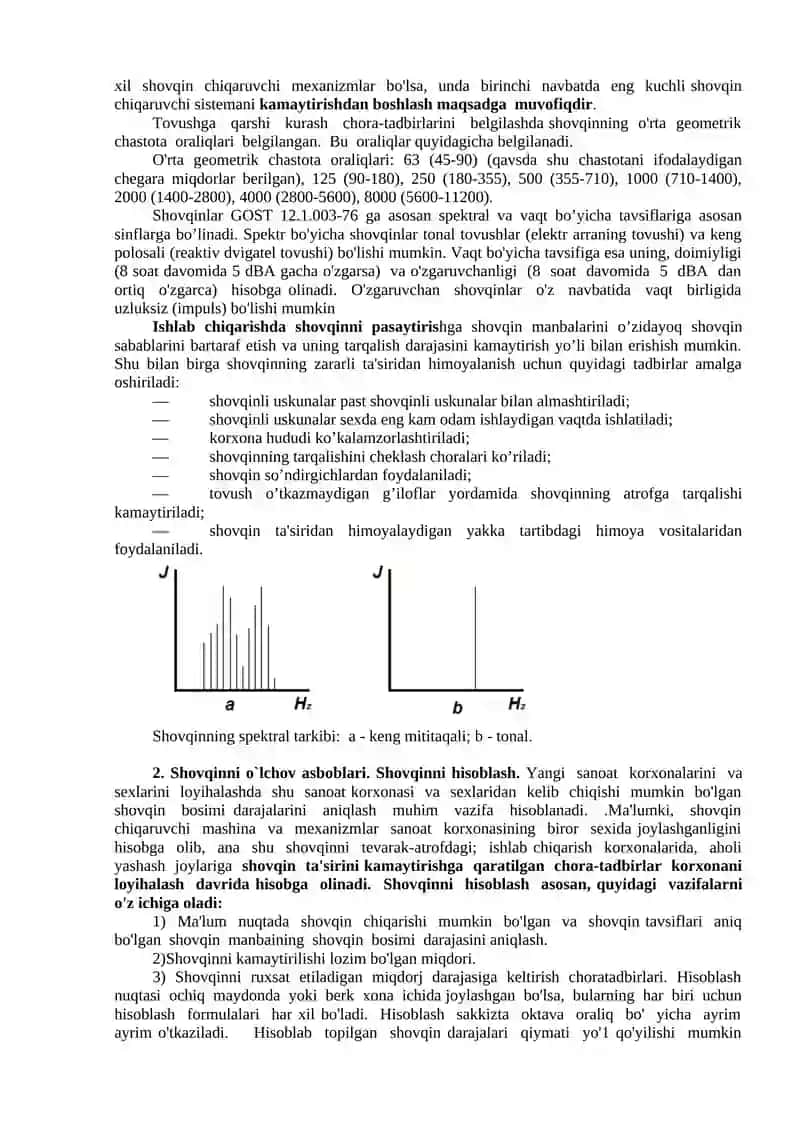 Ishlab chiqarishda shovqin, tebranish, ximoya usullari. Yoritish masalalari 3