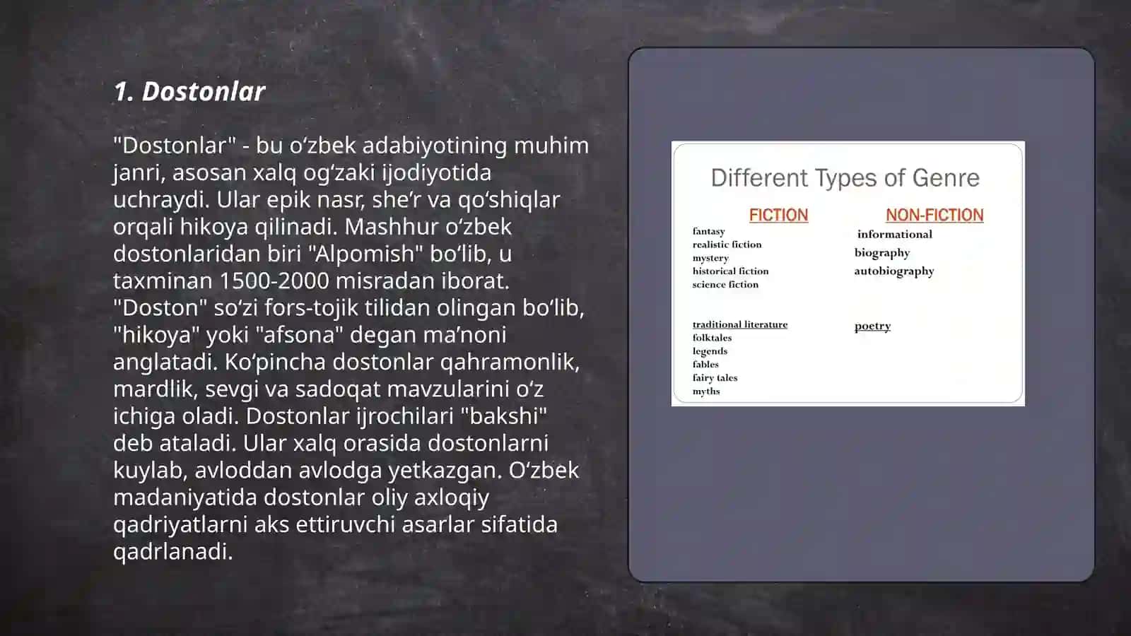 Xalq pedagogikasi bilan chambarchas bogʻliq bõlgan adabiy-badiiy janrlar 3