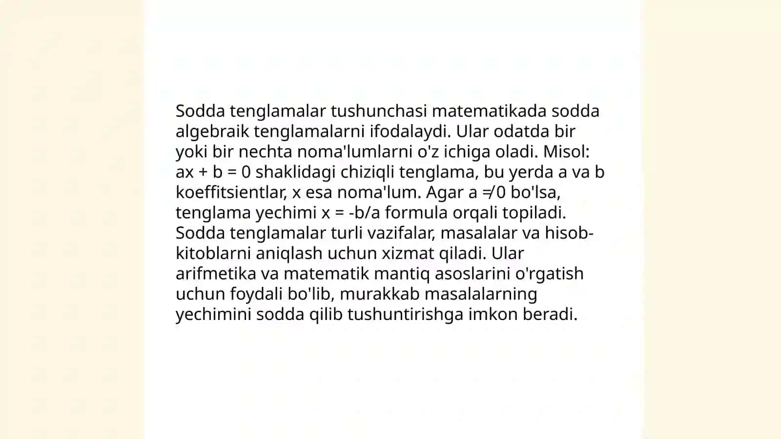 Sodda tenglamalarni o‘rgatish metodikasi. Tenglama tuzilishi, turlari 3
