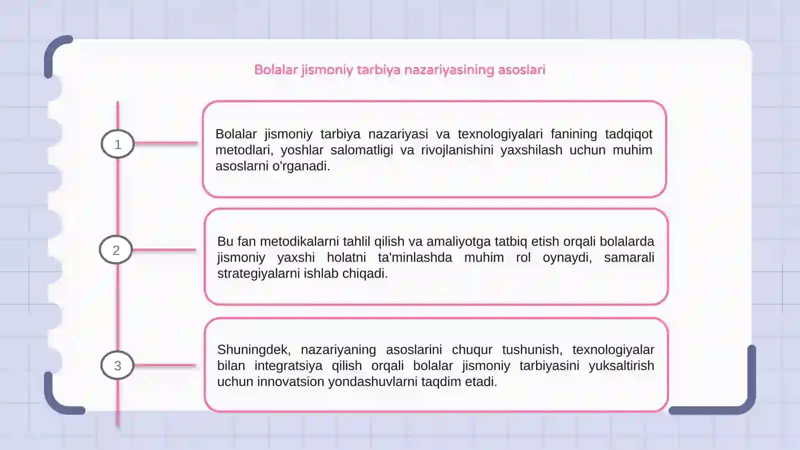 Bolalar jismoniy tarbiya nazariyasi va texnologiyalari fanining tadqiqot metodlari 3