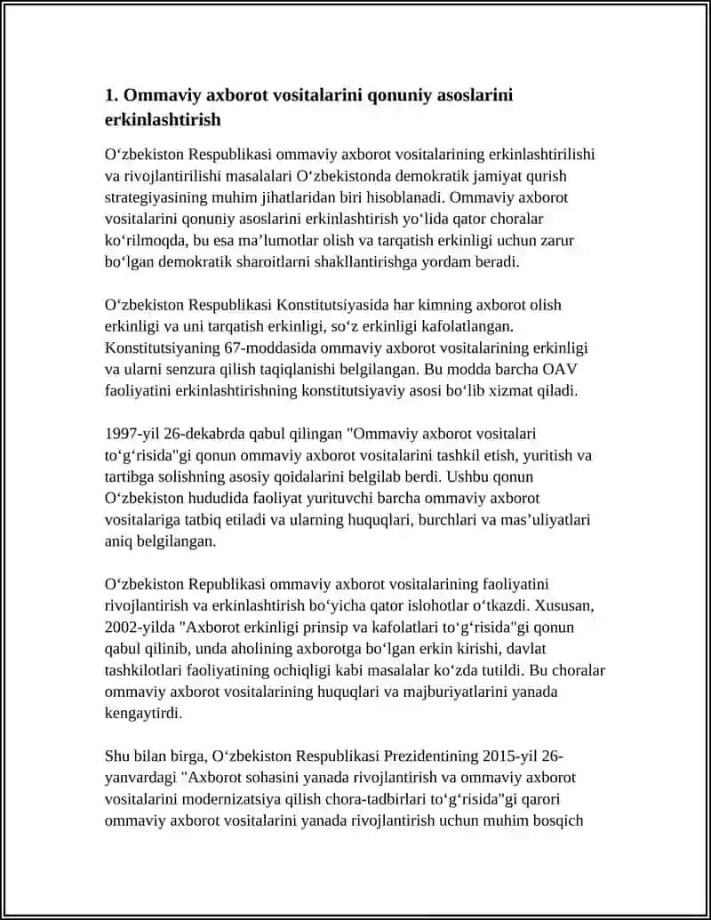 OMMAVIY AXBOROT VOSITALARI FAOLIYATINING ERKINLASHTIRILISHI VA RIVOJLANTIRISH ISTIQBOLLARI 3