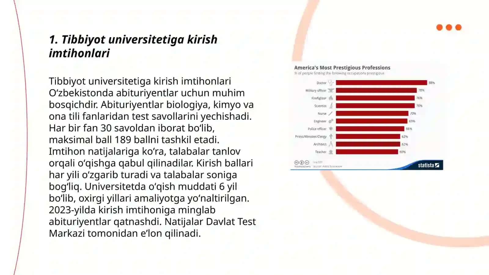 Tibbiyot universitetiga kirish imtihonlari 3
