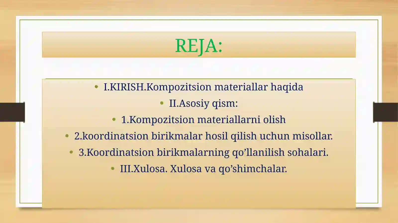 KOMPOZITSION MATERIALLAR VA ULARNING QO’LLANILISH SOHALARI 3