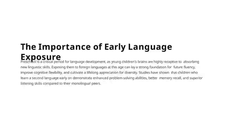 Teaching Foreign Languages to Preschool Children: An Integrative Approach 3