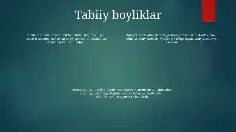 Tabiy Sharoit Va Resurslarni Tahlil Qilish 3