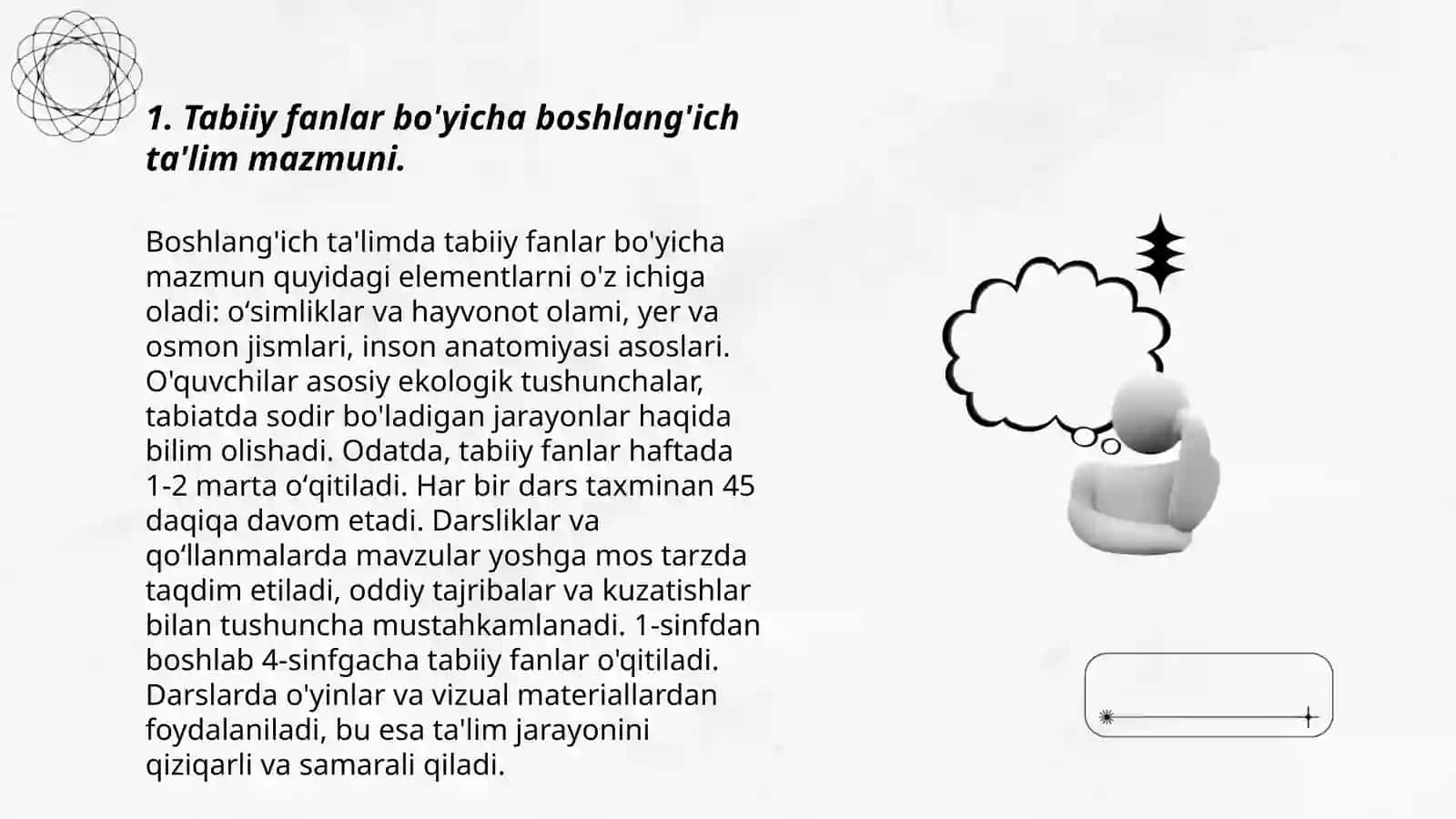 Tabiiy fanlar bo'yicha boshlang'ich ta'lim mazmuni 3
