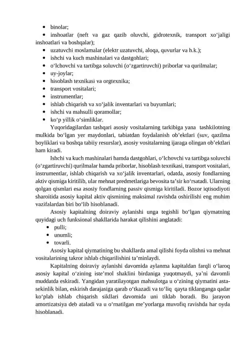 Asosiy va aylanma kapital doiraviy aylanishning moliyaviy jihatlari 3