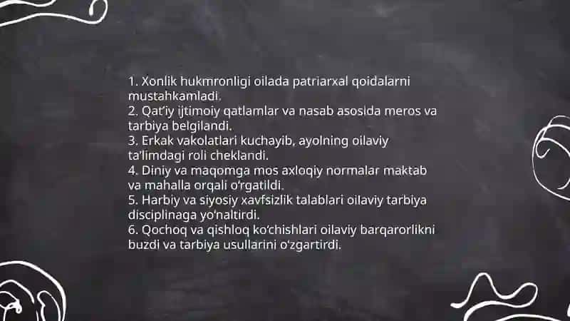 Xonlik davridagi ijtimoiy siyosi muhitning tarbiyaga ta'siri 3