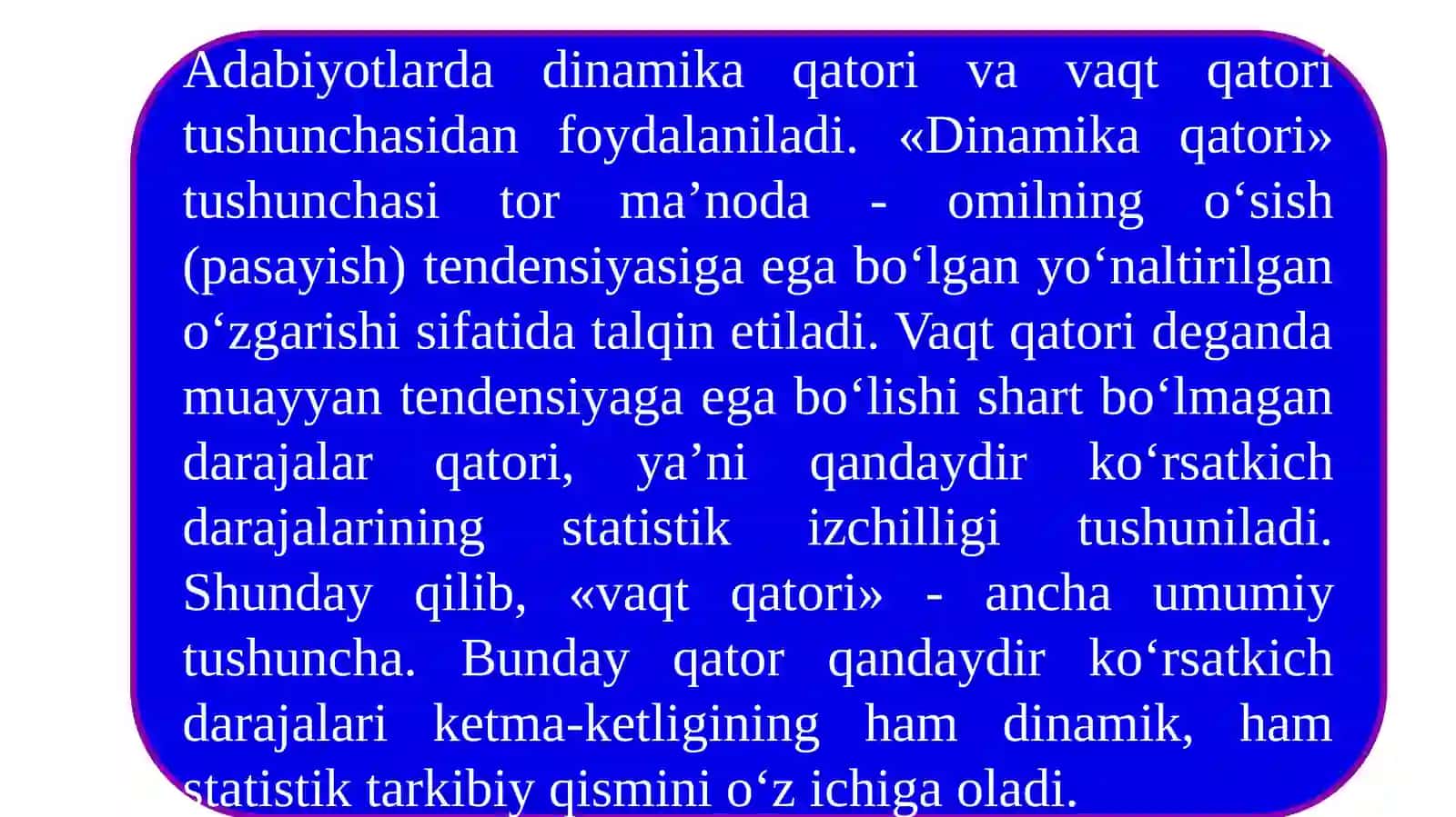Vaqtli qatorlar 3