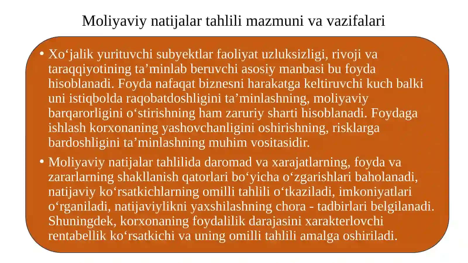 Moliyaviy natijalar tahlili 3