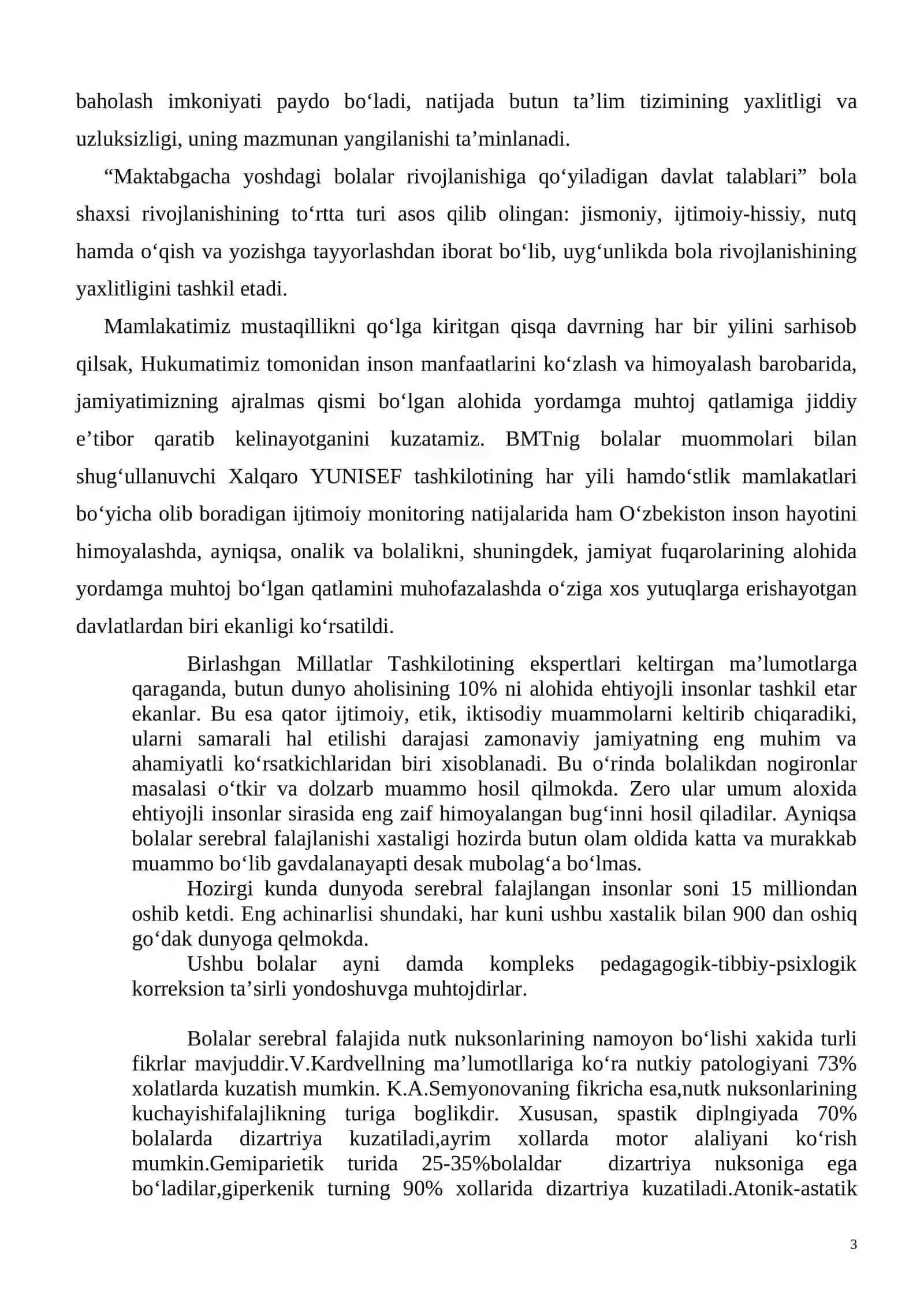 Bolalar serebral falajida pedagogik, tibbiy va ijtimoiy reabilitatsiya kompleksida - logopedik korreksiya 3