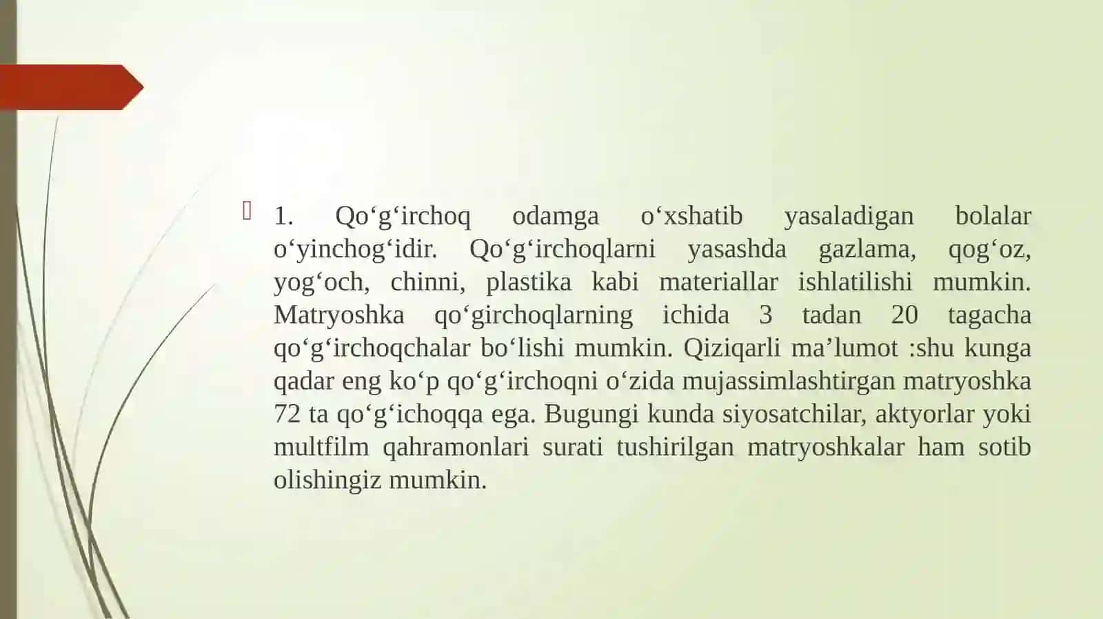 5-Mavzu:Maktabgachayoshdagi bolalarni qo‘g‘irchoq teatri personajlarini yasash orqali badiiy-ijodiy qobiliyatlarini shakllantirishning tarbiyaviy ahamiyati 3