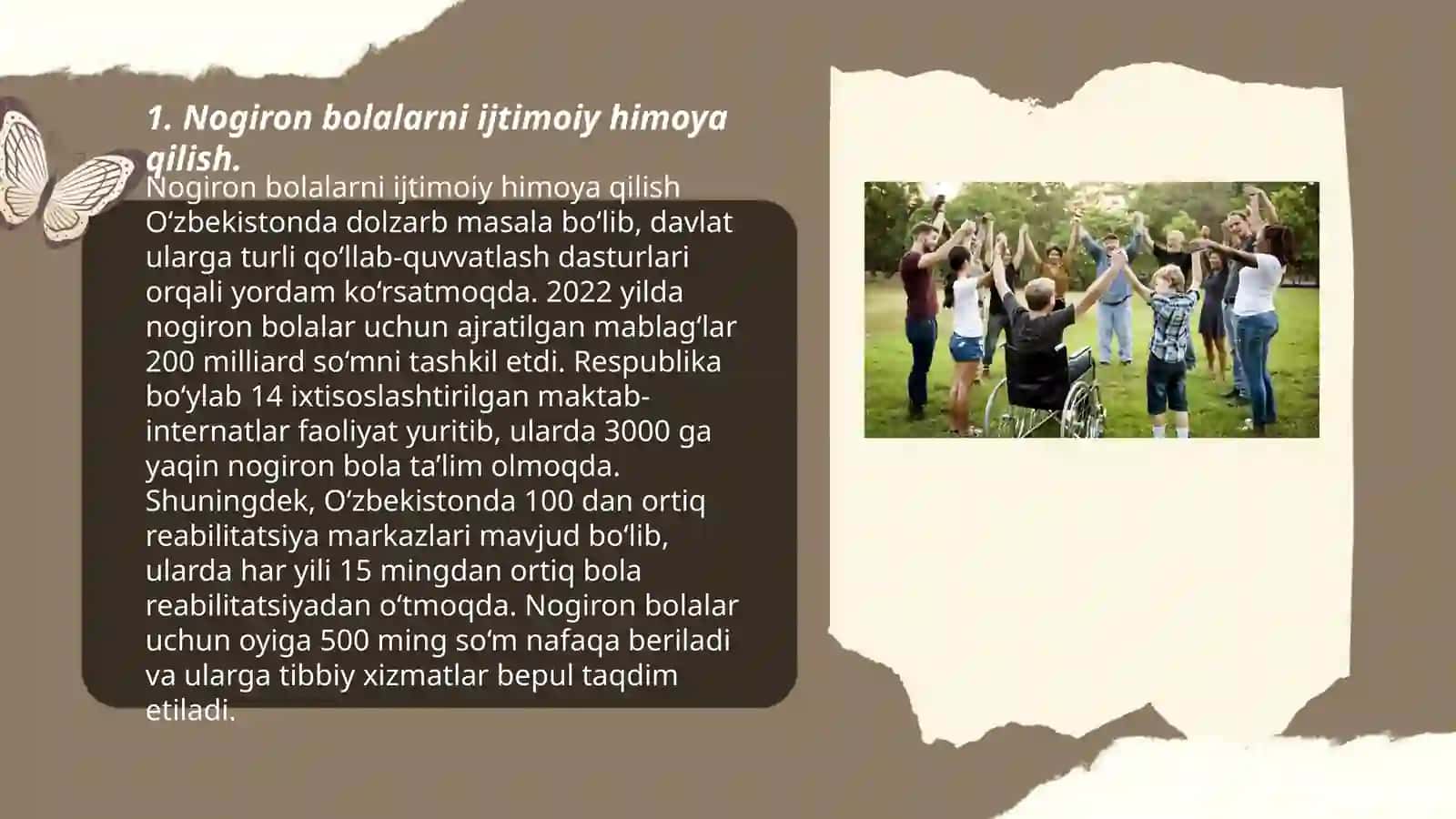 Nogiron bolalarni Ijtimoiy ta’minot vaziriligini tomonidan qo‘llab- quvvatlanishini nuqtai nazari 3