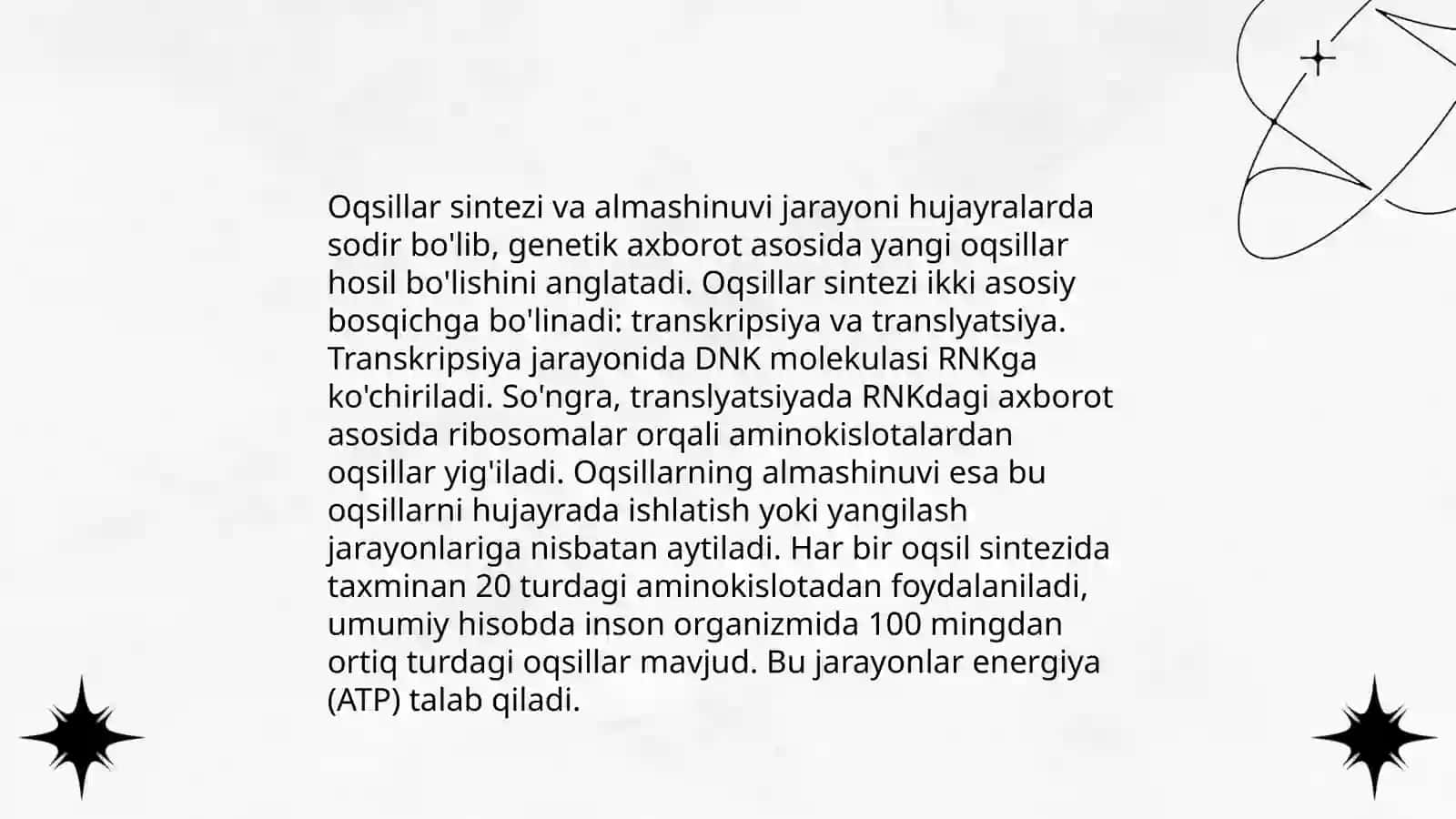 Modda va energiya almashinuvi fiziologiyasi 3