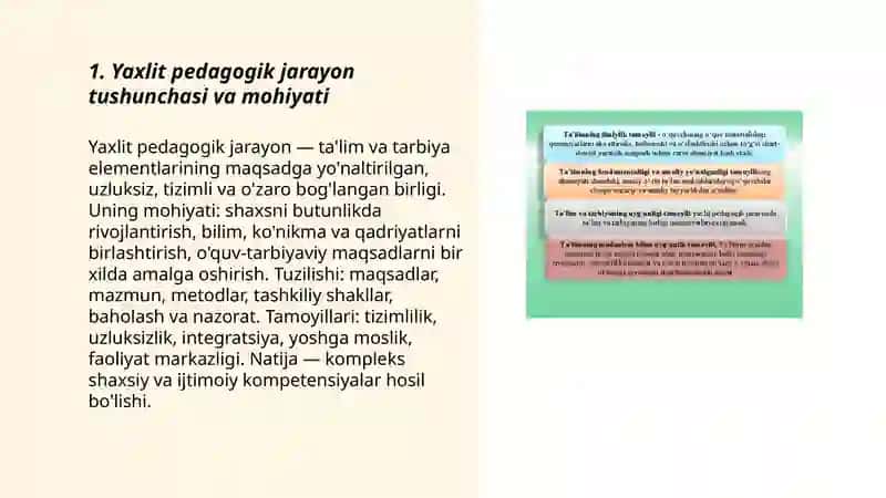 Yaxlit pedagogik jarayon 3