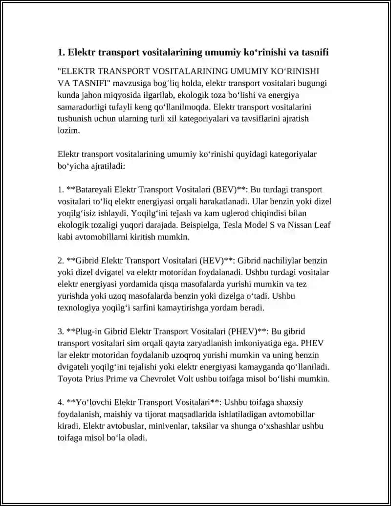 ELEKTR TRANSPORT VOSITALARI VA ULARNING AQLLI ZARYADLASH TEXNOLOGIYALARI 3