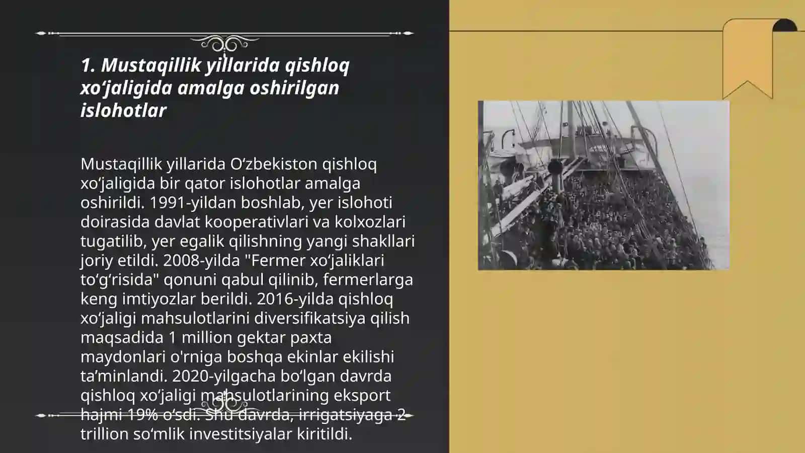 Mustaqillik yillarida qishloq xoʻjaligi va sanoat sohasidagi oʻzgarishlar 3