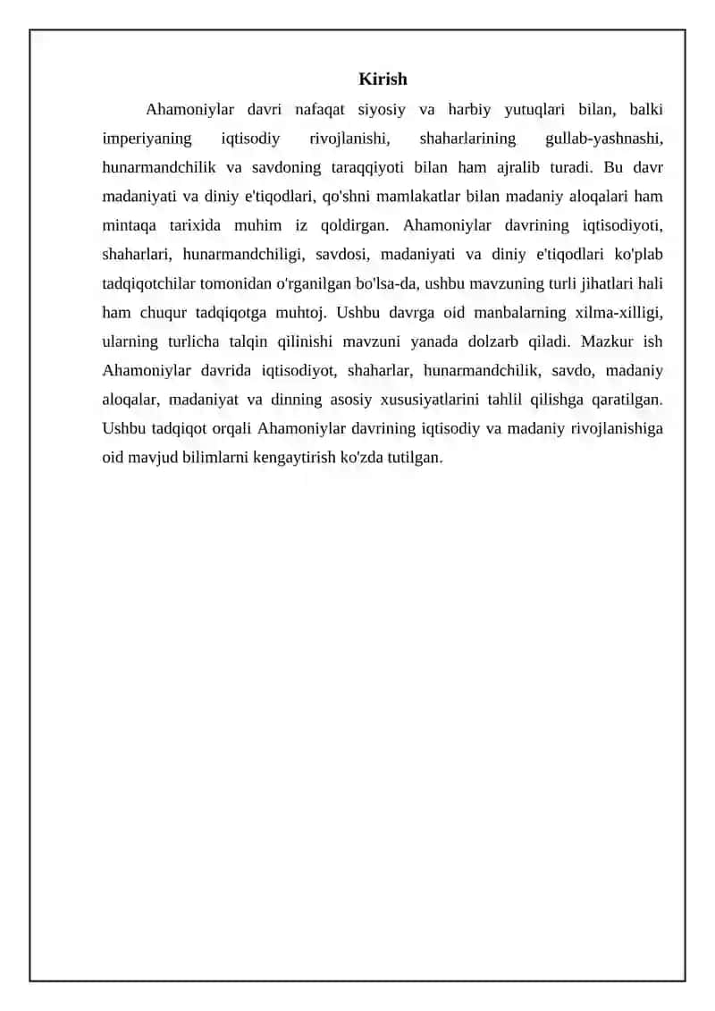 Ahmoniylar davrida iqtisodiyot, shaharlar va hunarmandchilik 3
