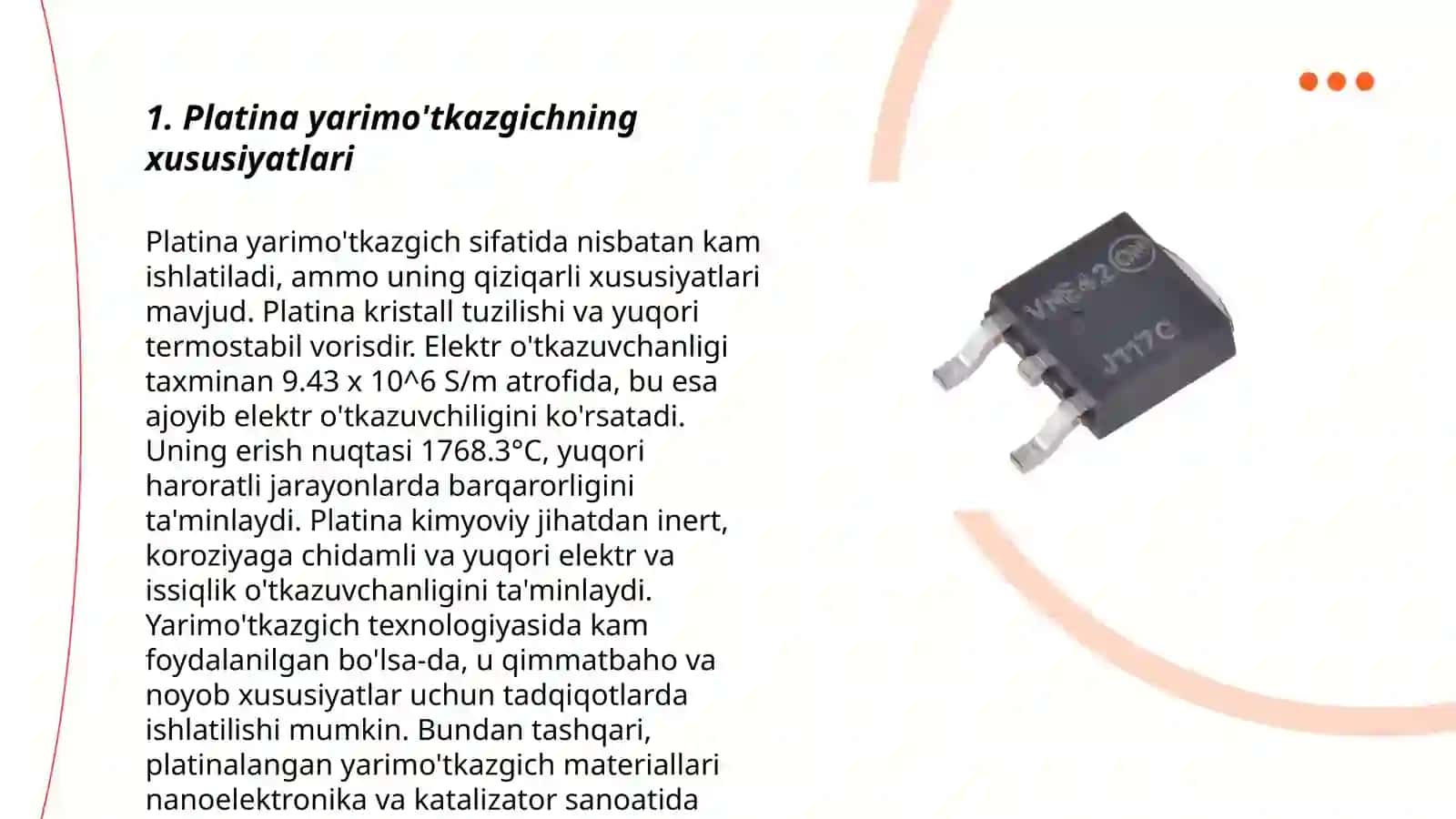 Platina yarimo'tkazgich haqida 3