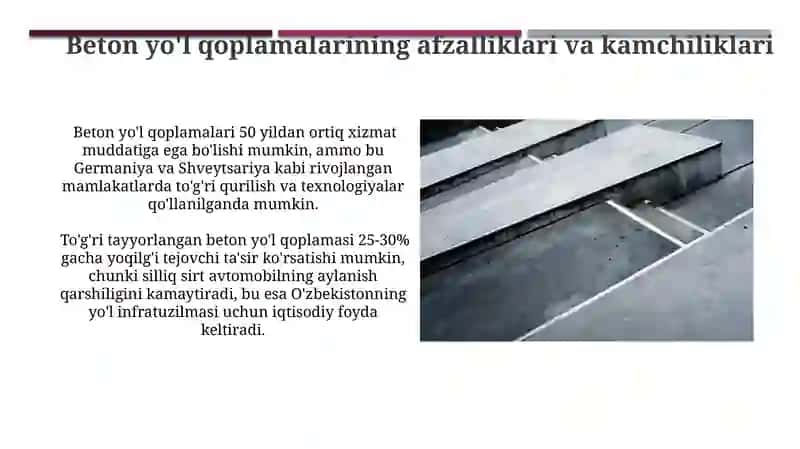 Uzoq Muddatli Tsement-Beton Yo'l Yostiqlari 3