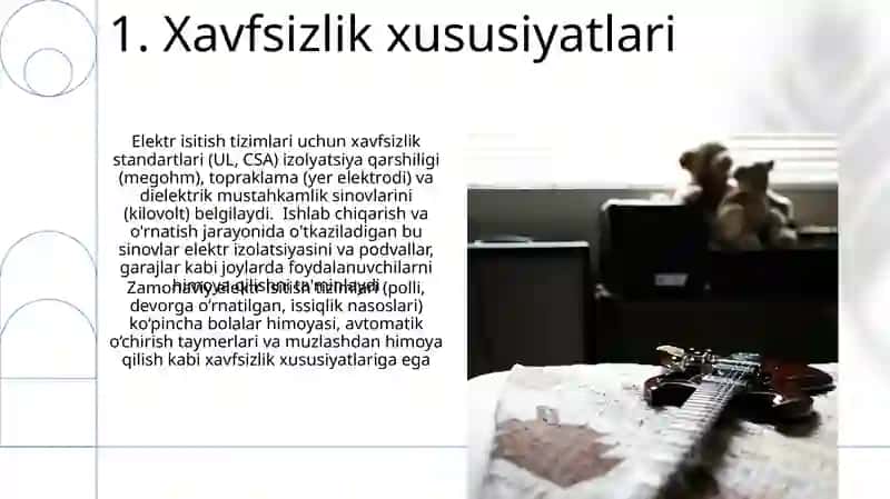Elektr energiyadan foydalangan holda isitish tizimlari 3