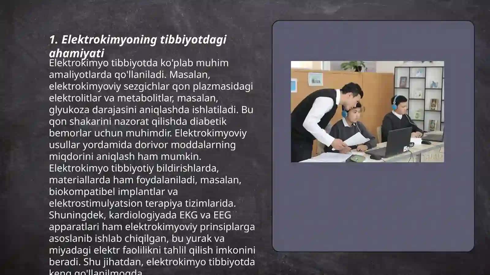 Davolash amaliyotida va tashxisda elektrokimyo asoslarining qo’llanilishi 3