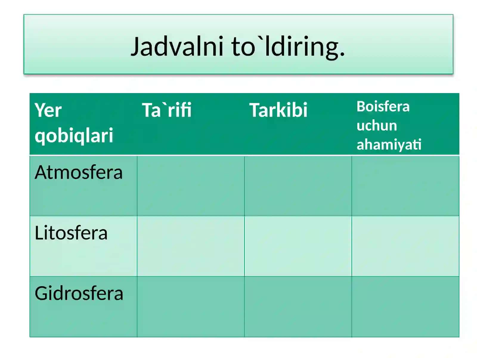 11-SINF BIOLOGIYA - MAVZU: BIOSFERA TARKIBI 3