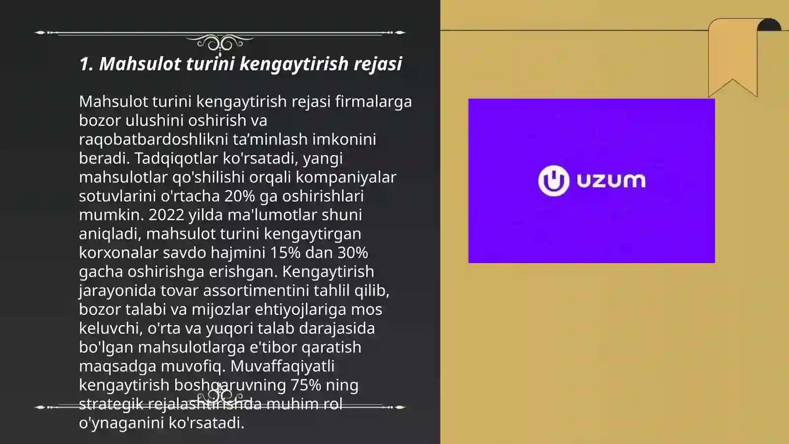 Mahsulot turini kengaytirish rejasi 3
