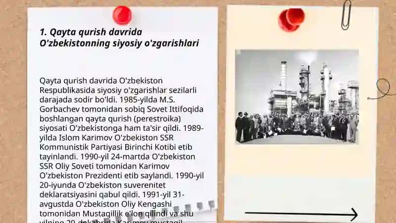 Qayta qurish yillarida O'zbekistondagi ijtimoiy siyosiy vaziyat 3