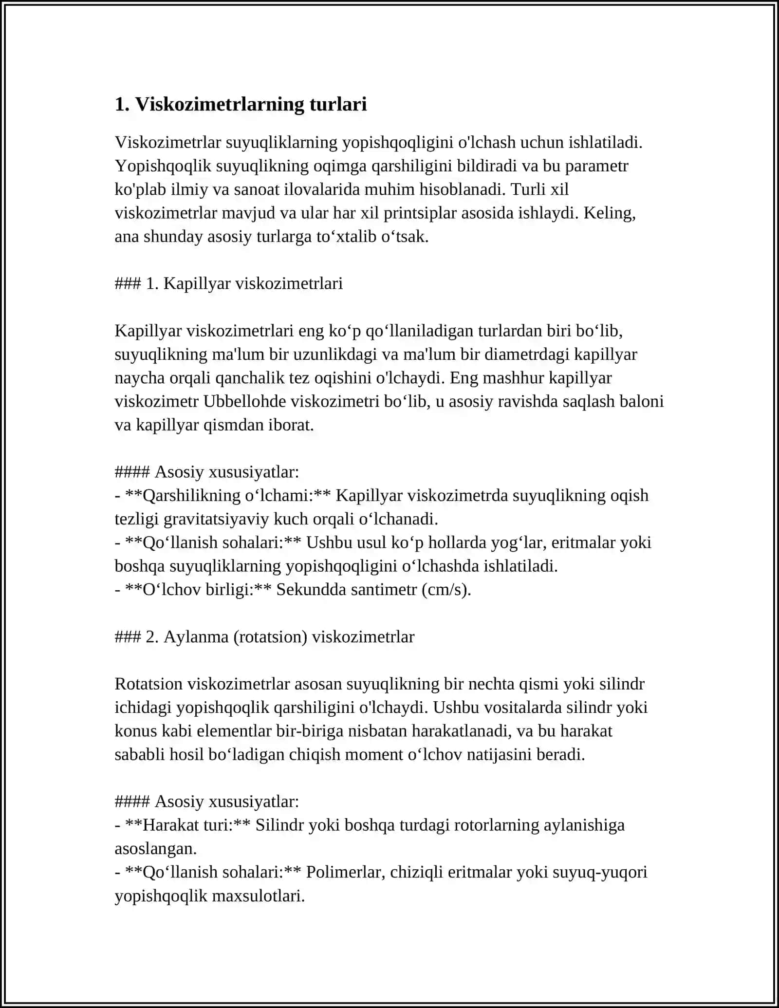 VIZKOZIMETRLAR ISHLASH PRINSIPLARINI OʻRGANISH 3