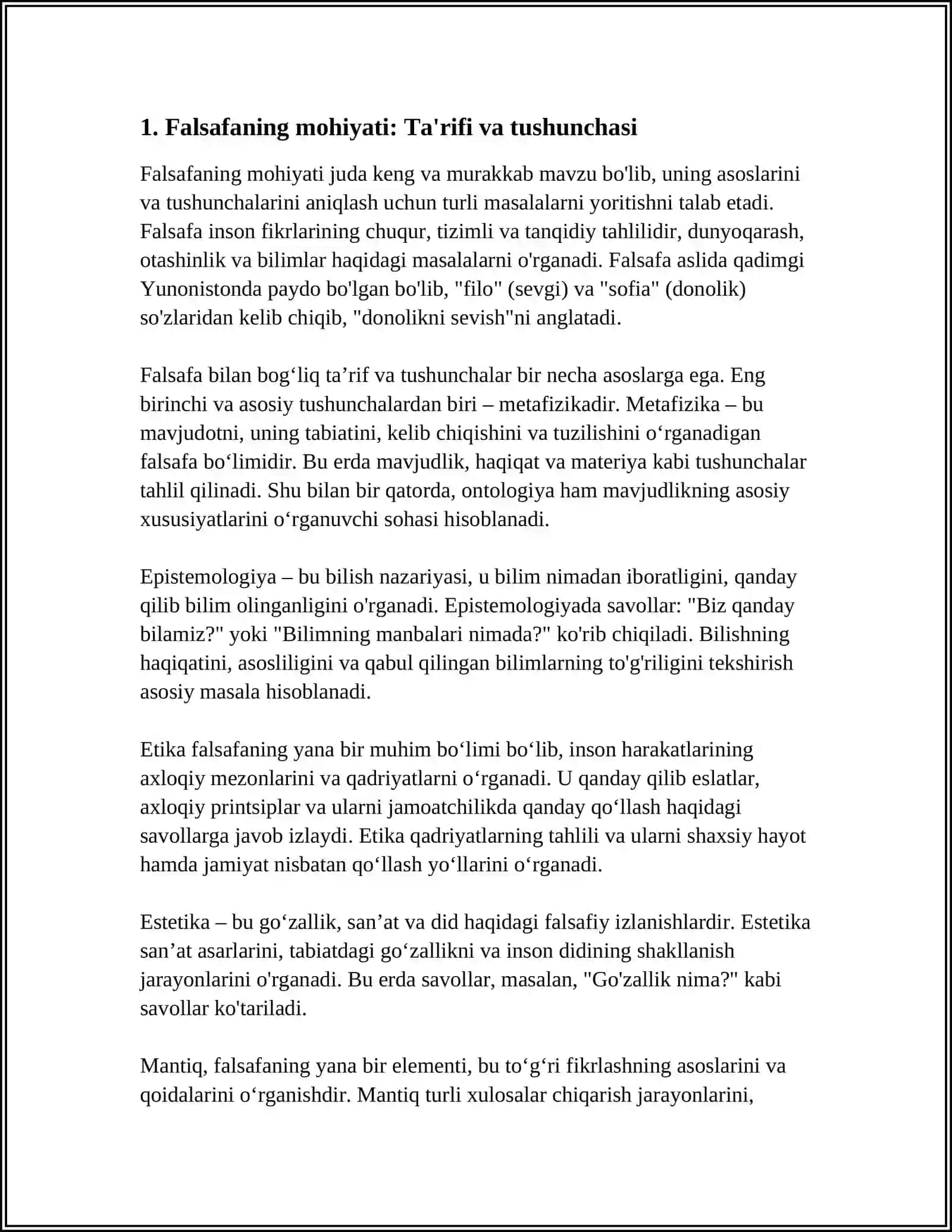 FALSAFANING MOHIYATI VA JAMIYATDAGI TUTGAN OʻRNI 3