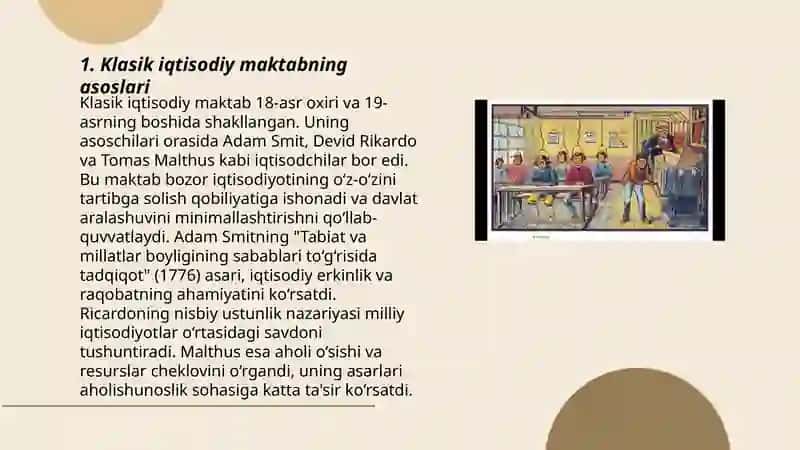 Mikro iqtisodiyotning yuzaga kelishi klassik maktab vakillarini iqtisodiy qarashlari 3