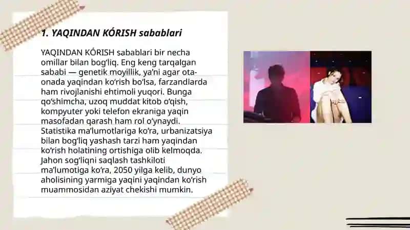 YAQINDAN KÓRISH VA UNI OLDINI OLISH 3