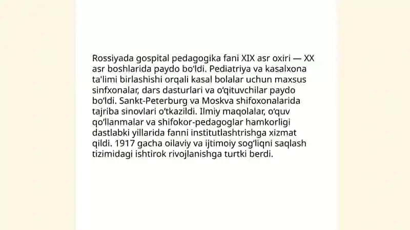 Rossiyada gospital pedagogika fanining rivojlanish tarixi 3