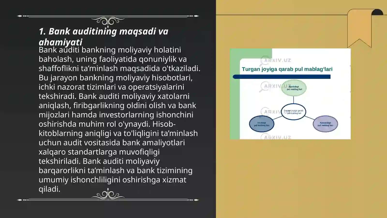 Bank auditi tashkil qilinishi va turlari 3