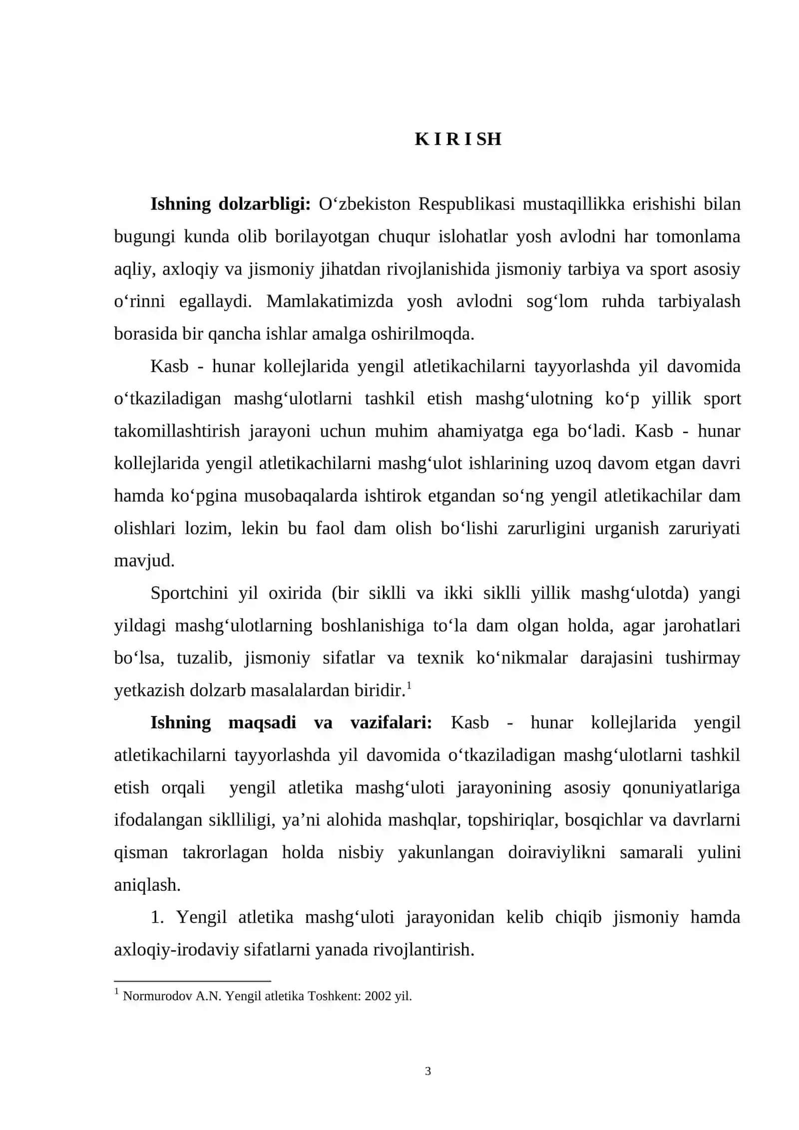 Kasb - hunar kollejlarida yengil atletikachilarni tayyorlashda o‘tkaziladigan mashg‘ulotni tashkil qilish 3