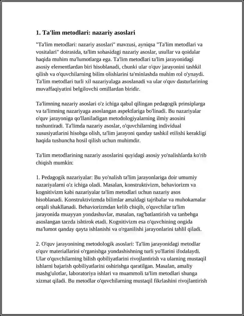 TALIM METODLARI VA VOSITALARI 3