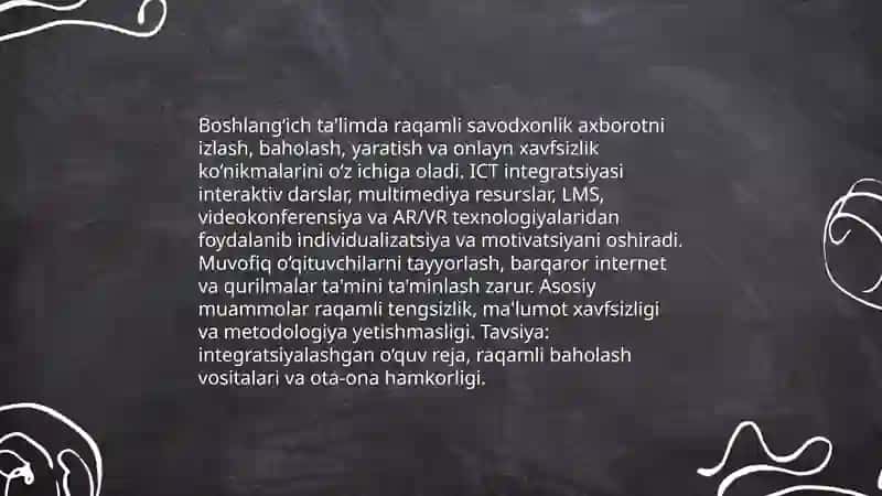 Boshlanģich ta'limda pedagogik jarayonning zamonaviy tendensiyalari va texnalogiyalari 3