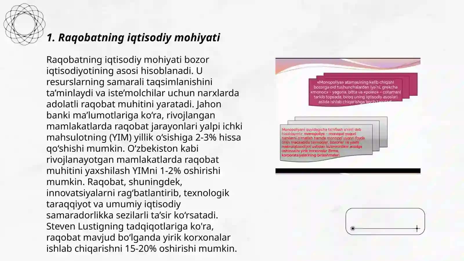 Raqobatning mohiyati, shakillari va usullari by Kuziyeva Malohat 3