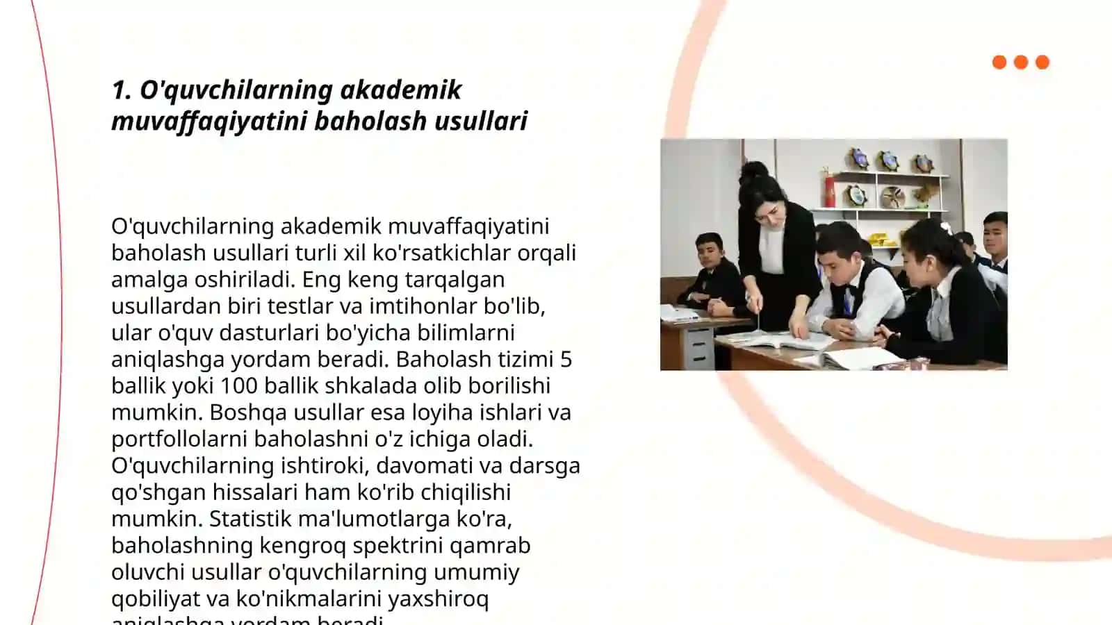 O'quvchilarni bilim ko'nikma va malakalarini tashxis etish 3