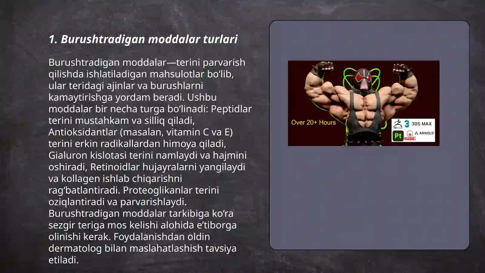 Burushtradigan moddalar ularning qoʻllanilishi õrab oladigan adsorbtsiyalovchi vositalar tasirlantrurvchi 3