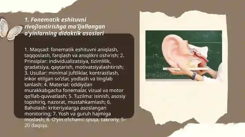 Fonematik eshituv va rivojlantirish bo'yicha o'yinlarni loyihalashtirish idrokni didaktik 3