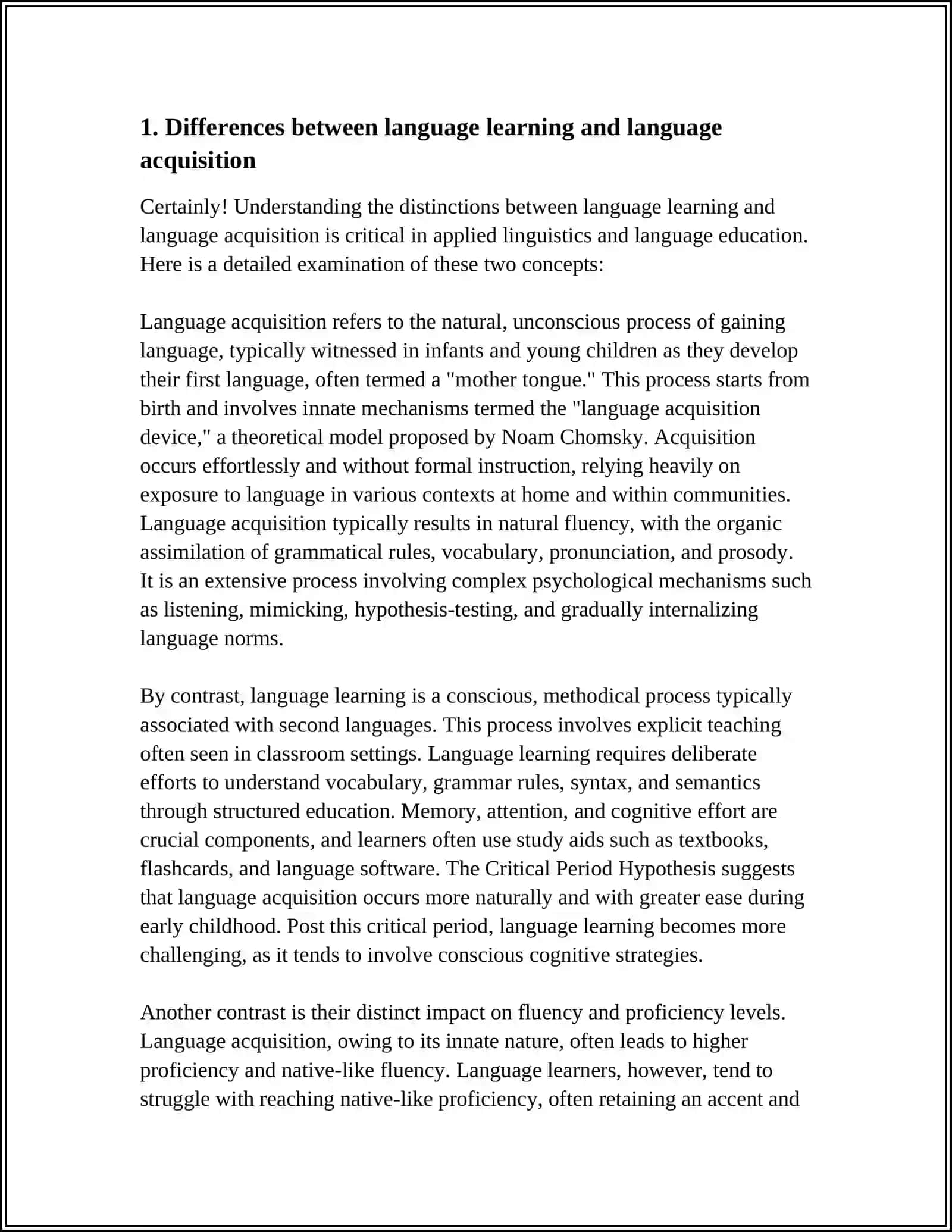 LANGUAGE LEARNING AND LANGUAGE ACQUISITION 3
