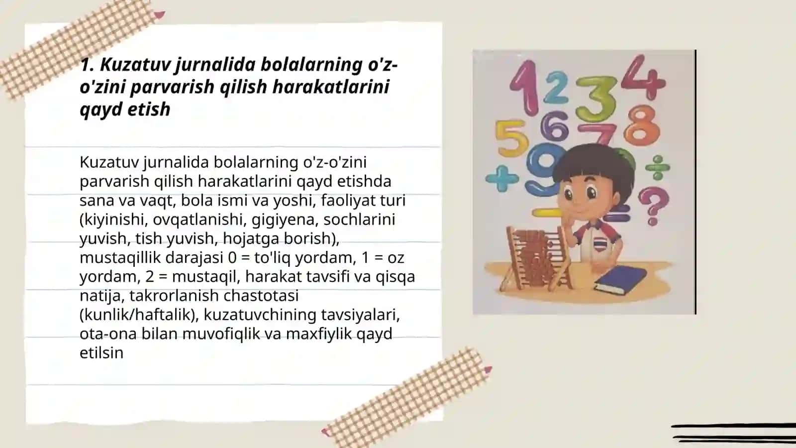 Bolalarni kuzatgan va kòpincha òzlari bajargan harakatlarini aks ettirish 3