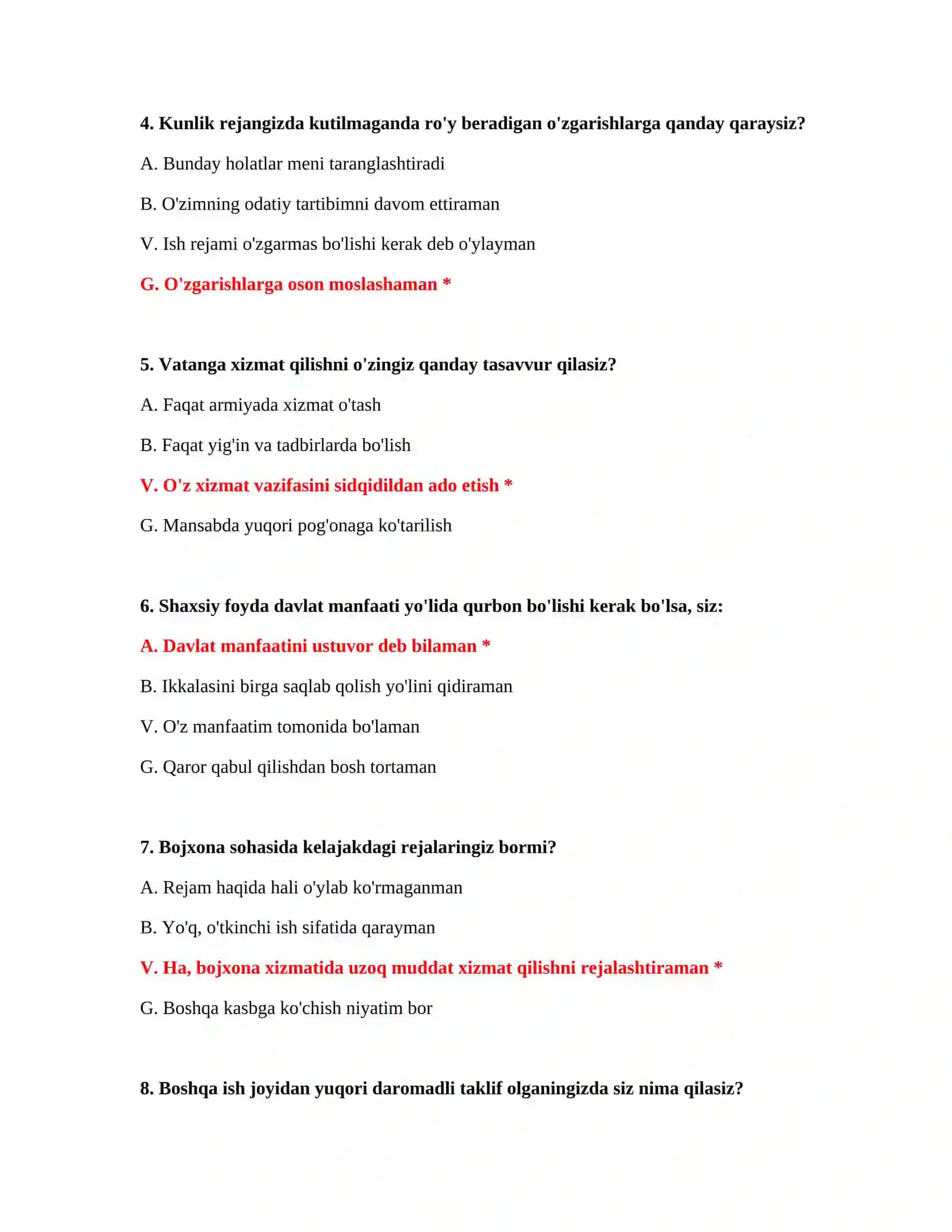 Bojxona testlari PDF 3