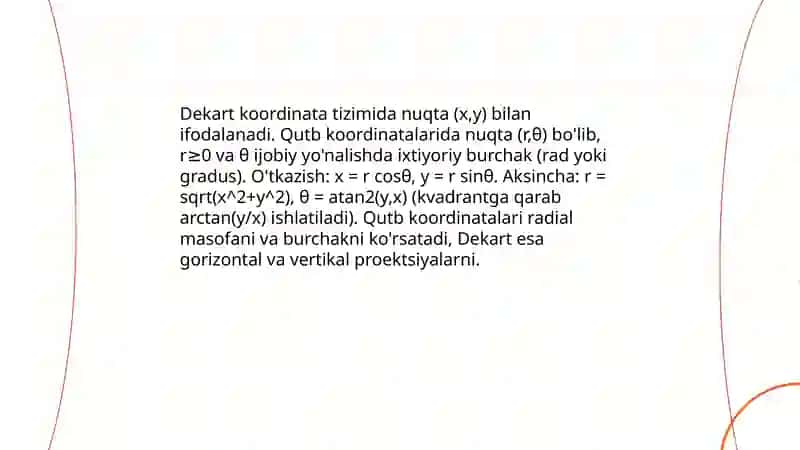Dekart va qutb koordinatalari 3