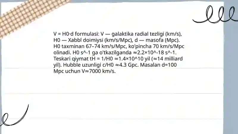 Koinotning kengayishi.Xabbl qonuni 3