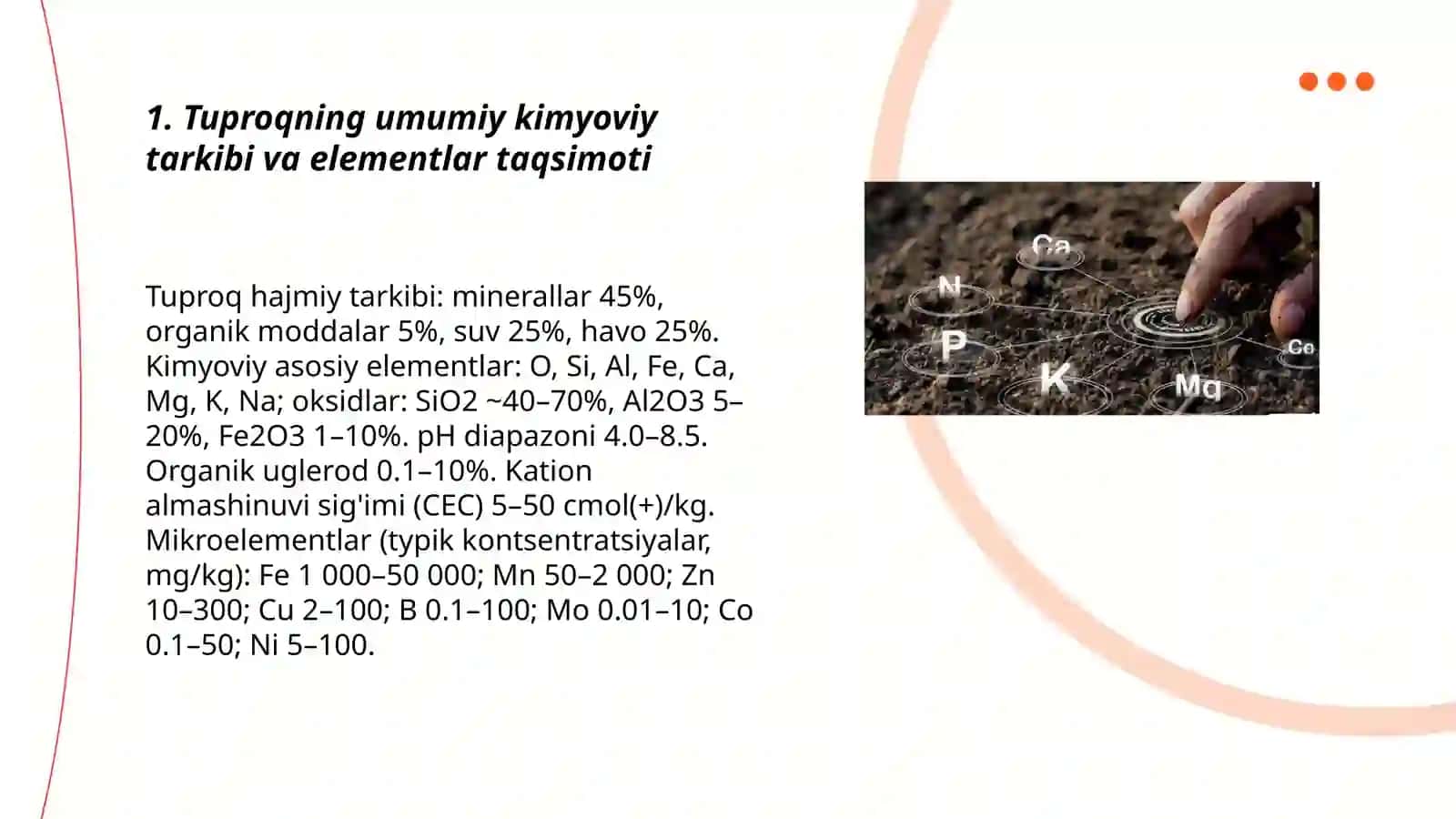 Tuproqning kimyoviy tarkibi va tuproqdagi mikroelementlar miqdorlarini aniqlash usullari 3